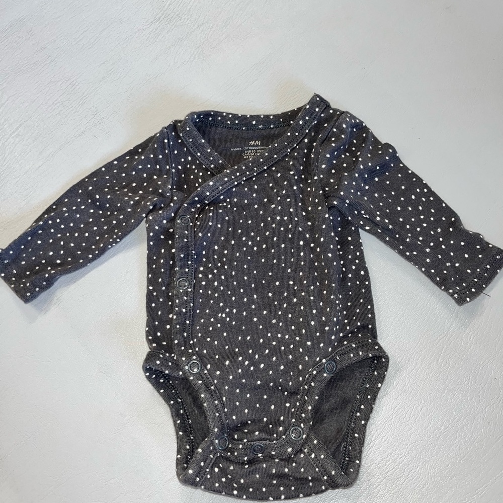 H&M Black and White Dotted Kids‎ Bodysuit